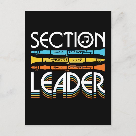 Klarinet Sectie Leader Band Briefkaart (Voorkant)