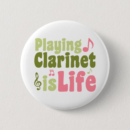 Klarinet spelen is het leven ronde button 5,7 cm (Voorkant)