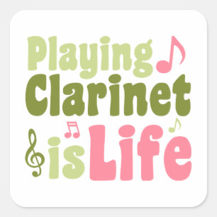 Klarinet spelen is het leven vierkante sticker