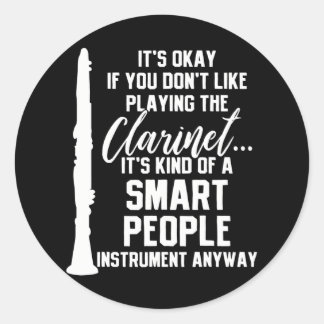 Klarinet Speler Muziek Instrument Grappig Ronde Sticker