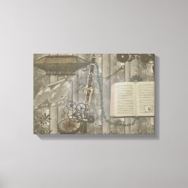 Klarinet Steampunk Fantasie Canvas Afdruk
