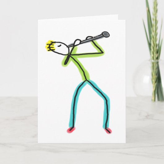 Klarinet Stickman Kaart (Voorkant)