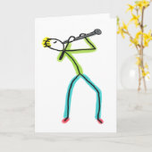 Klarinet Stickman Kaart (Gele Bloem)