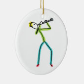 Klarinet Stickman Keramisch Ornament (Rechts)