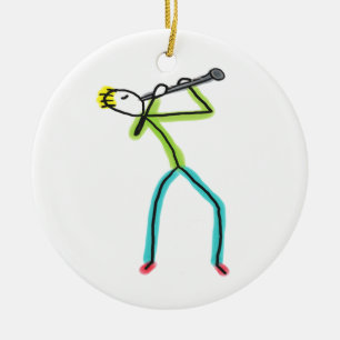 Klarinet Stickman Keramisch Ornament
