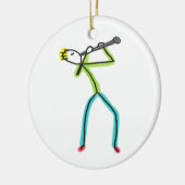 Klarinet Stickman Keramisch Ornament (Links)