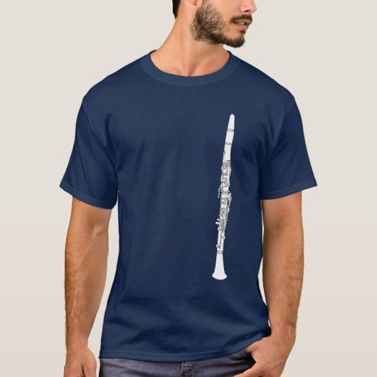 Klarinet tekening T-shirt (Voorkant)