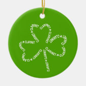 Klarinet Tekst Shamrock Keramisch Ornament (Voorkant)