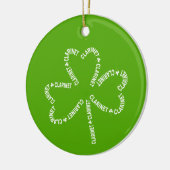 Klarinet Tekst Shamrock Keramisch Ornament (Links)