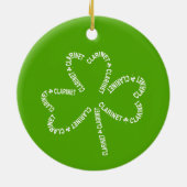 Klarinet Tekst Shamrock Keramisch Ornament (Achterkant)