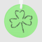 Klarinet Tekst Shamrock Ornament (achterkant)