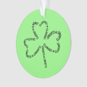 Klarinet Tekst Shamrock Ornament (voorkant)