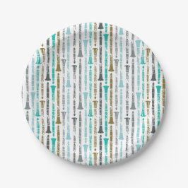 Klarinet thema papieren bordje