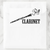 Klarinet Vector werveling ontwerp Rechthoekige Sticker (Tas)