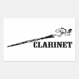 Klarinet Vector werveling ontwerp Rechthoekige Sticker