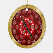 Klarinet ~ Zilver ~ Rood ~ Goud ~ Kerst ~ Keramisch Ornament (Links)
