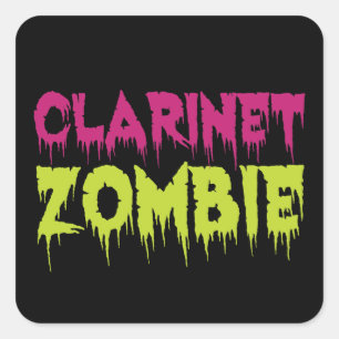 Klarinet Zombie Vierkante Sticker