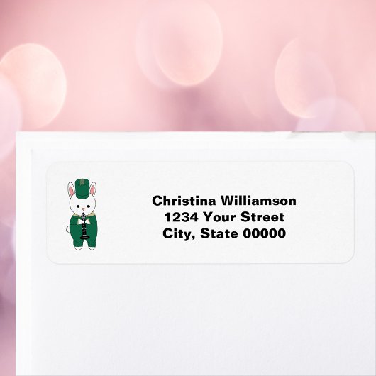 Klarinetband Konijn Groen Retour Adres Etiket