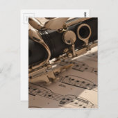 Klarinetmuziek Melody Clarinets Musical Dance Briefkaart (Voorkant / Achterkant)