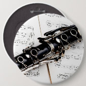 Klarinetmuziek Ronde Button 6,0 Cm (Voorkant /achterkant)