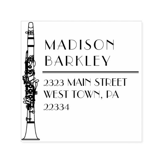 Klarinetmuziekleraar Zelfinktende Stempel (Design)