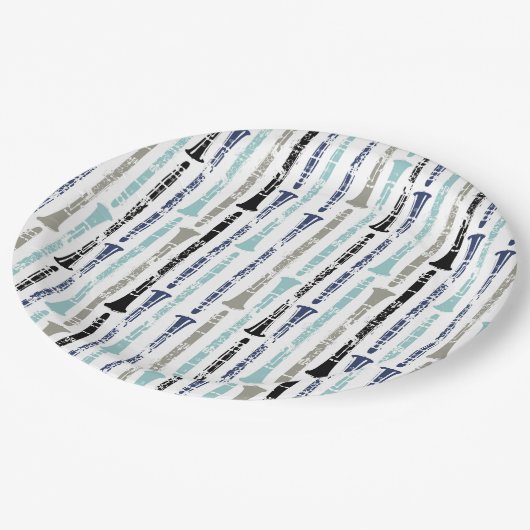 klarinetpatroon papieren bordje (Gekanteld)