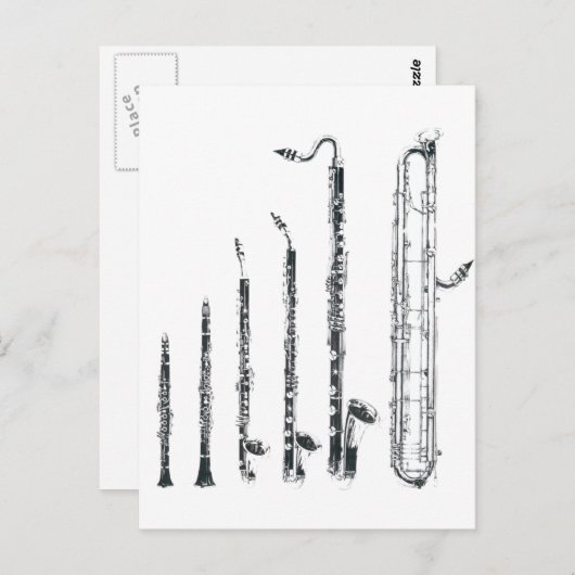 klarinets briefkaart (Voorkant / Achterkant)