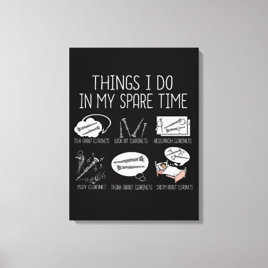 Klarinetspeler Mannen Orchestra Funny Klarinet Canvas Afdruk (Voorkant)