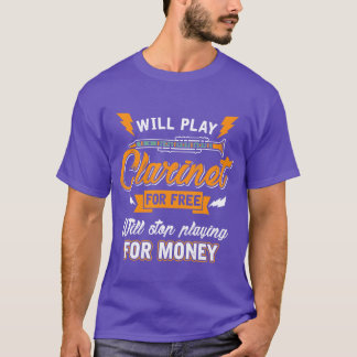 Klarinetspeler Muziek Grappige Band jongen T-shirt