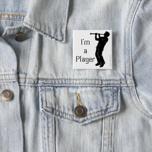 Klarinetspeler Silhouette Button (In situ)