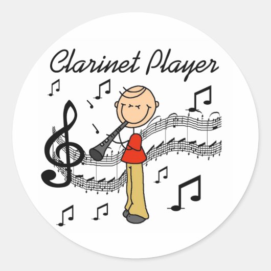 Klarinetspeler Stickers Sticker (Voorkant)