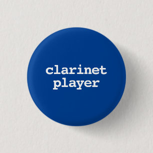 klarinetspeler typografie knop ronde button 3,2 cm