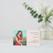 Klarinettist 2 foto Blush Roze Modern Visitekaartje (Staand voorkant)