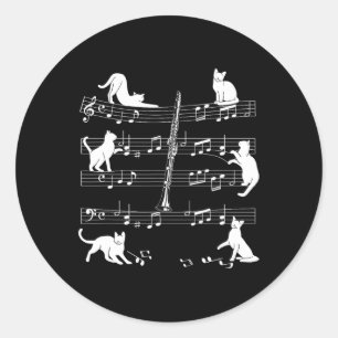Klarinettist katten voor kat liefhebbende klarinet ronde sticker