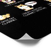 Klarinettist Shiba Inu Hondenmuzikant Gift Klarine Poster (Hoek)