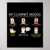 Klarinettist Shiba Inu Hondenmuzikant Gift Klarine Poster (Voorkant)