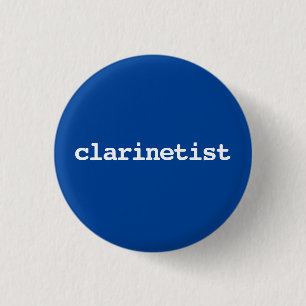 klarinettist typografie Knop Ronde Button 3,2 Cm