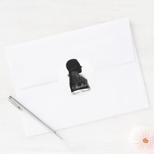 klarinettist van Mozart Ronde Sticker (Envelop)