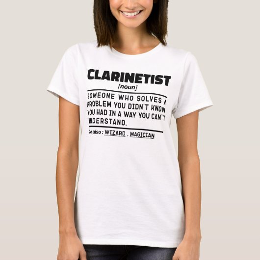 Klarinettist zelfstandig naamwoord klarinetspeler  t-shirt (Voorkant)