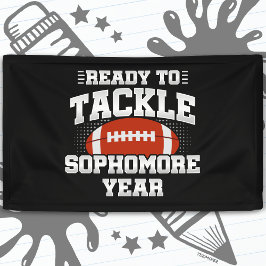 Klas 10 Voetbal Klaar om terug naar school te tack Spandoek