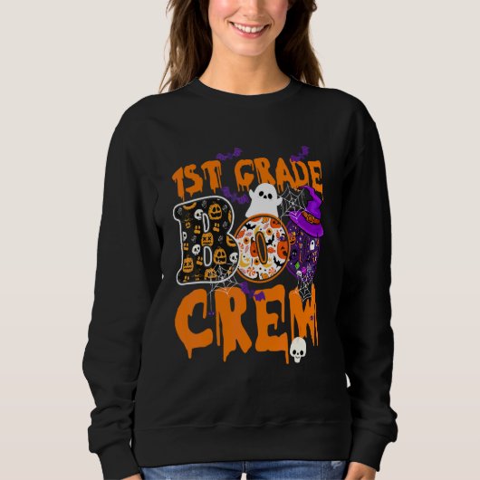 Klas 1 Boo Crew Leraar Student Halloween Kostuum Trui (Voorkant)