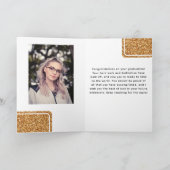 Klas 2024 Gefeliciteerd Afgestudeerd Goud Glitter  Kaart (Binnen)