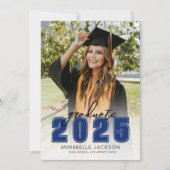 Klas 2025 Afstudeerfoto Blauwe Afstuderen Aankondiging (Voorkant)