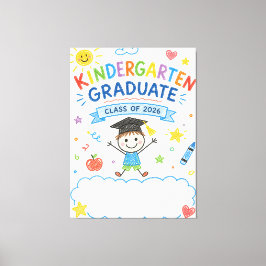 Klas 2026 afgestudeerden kleuterschool kunst canvas afdruk