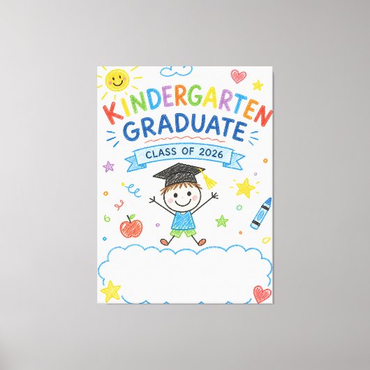 Klas 2026 afgestudeerden kleuterschool kunst canvas afdruk (Voorkant)