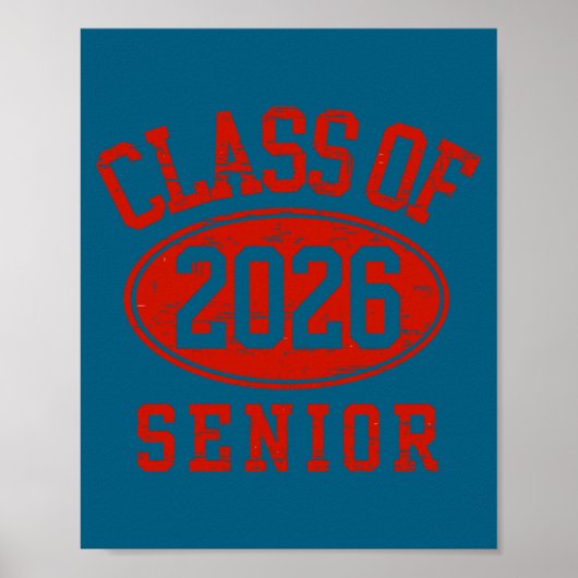 Klas 2026 Senior Back School Illustratie Poster (Voorkant)