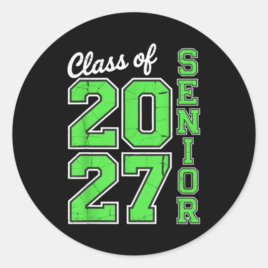 Klas 2027 Senior 27 High Ronde Sticker (Voorkant)