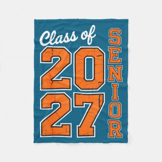 Klas 2027 Senior 27 Hoge Ontwerp Fleece Deken (Voorkant)