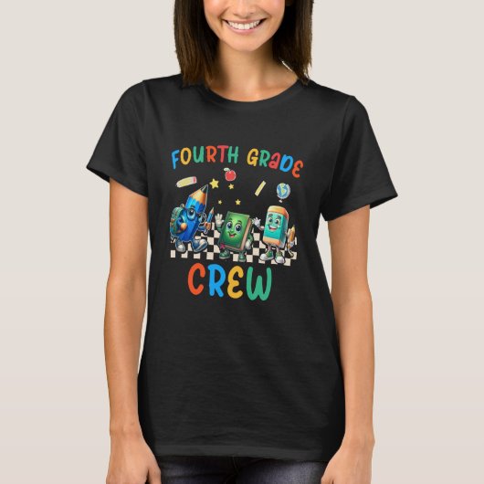 Klas 4 bemanning T-shirt 4e klas terug naar school (Voorkant)