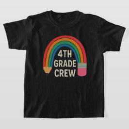 Klas 4 met regenboogpotlood terug naar school t-shirt